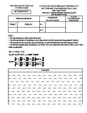 Đề thi giải toán trên máy tính cầm tay cấp tỉnh bậc THCS năm học 2011  2012 môn Toán THCS